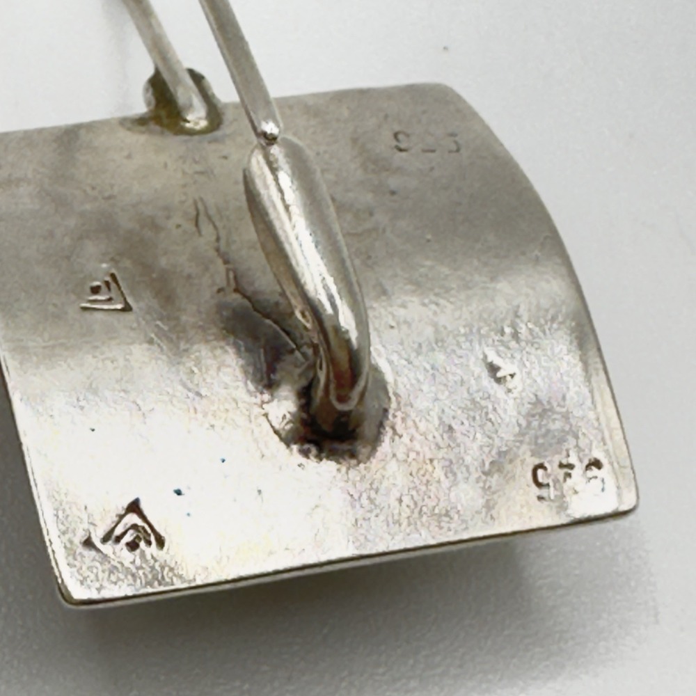 Silpada Sterling Silver Earrings Hammered Labradorite Square Dangle W0882 925 - Picture 12 of 14